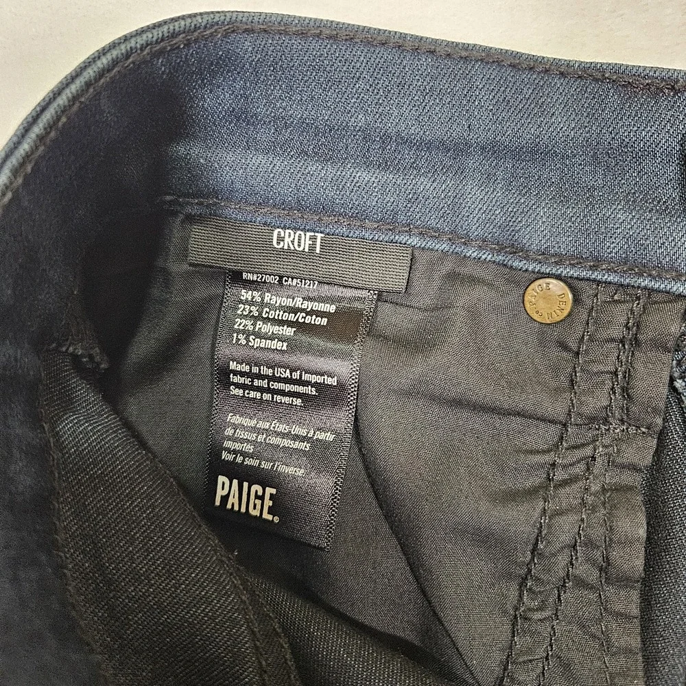 Paige‎ Croft After Hours Jeans Mens 29 (31x27) Dark Wash Skinny Stretch USA